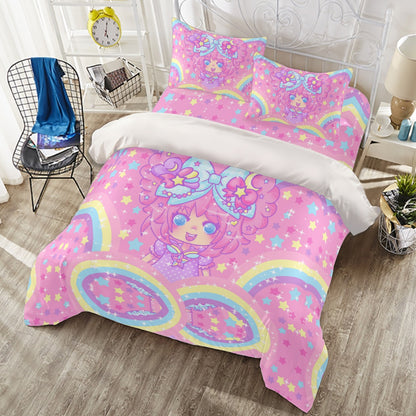 Bubbles Rainbow Land Four Piece Duvet Cover & Bedding Set