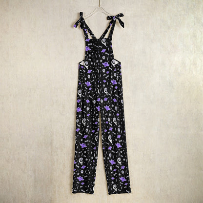 Milky Bat Night Jumpsuit Overalls (Black)