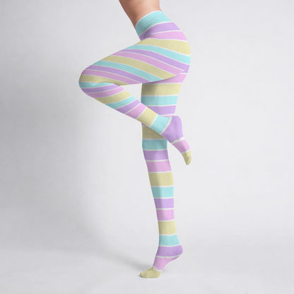 Pastel Stripes Stretchy Tights