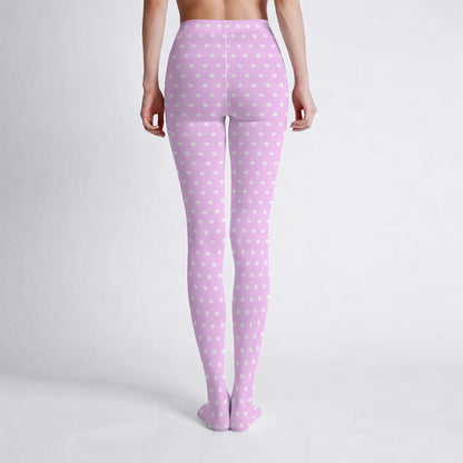 Cute Polka Dots Stretchy Tights (Pink)