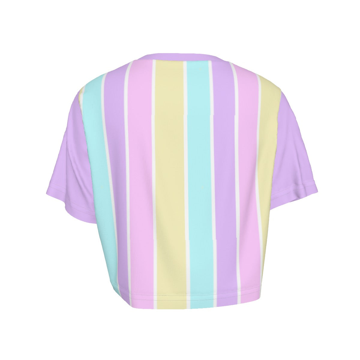 Pastel Stripes Purple Crop Top T-Shirt