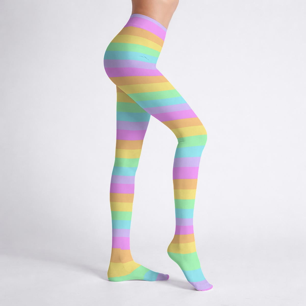 Fruity Rainbow Stretchy Tights (Color Block)