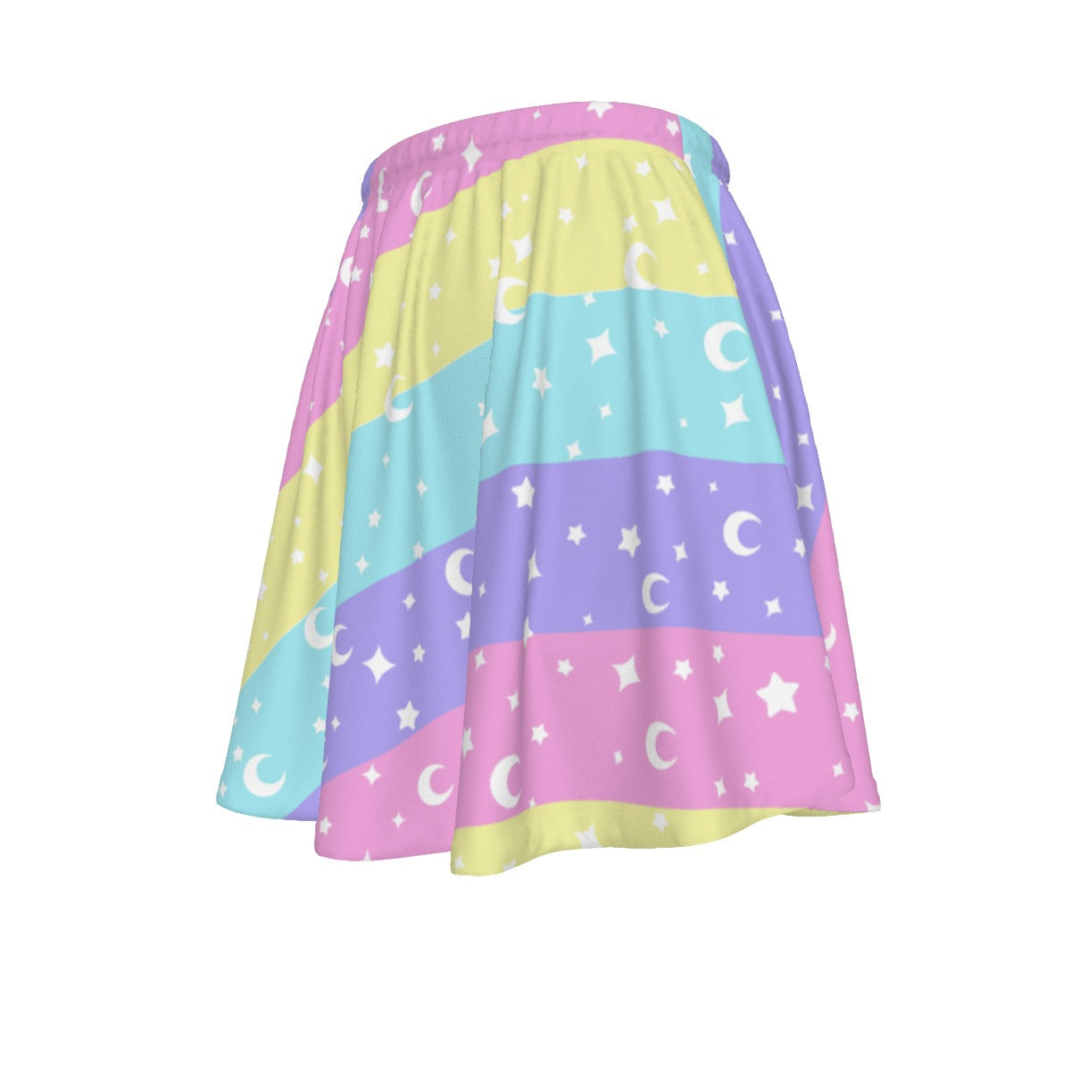 Cosmic Rainbow Skater Skirt With Pockets