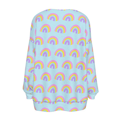 Charmed With Luck Rainbow Open Front Cardigan (Blue) [Holley Tea Time x Good Luck Cutie]