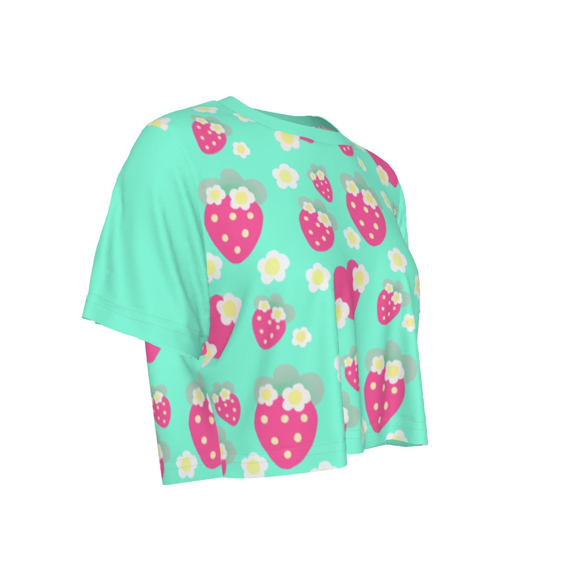 Strawberry Cutie Crop Top T-Shirt (Fruity Berry Mint)