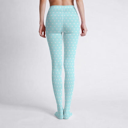 Cute Polka Dots Stretchy Tights (Blue)