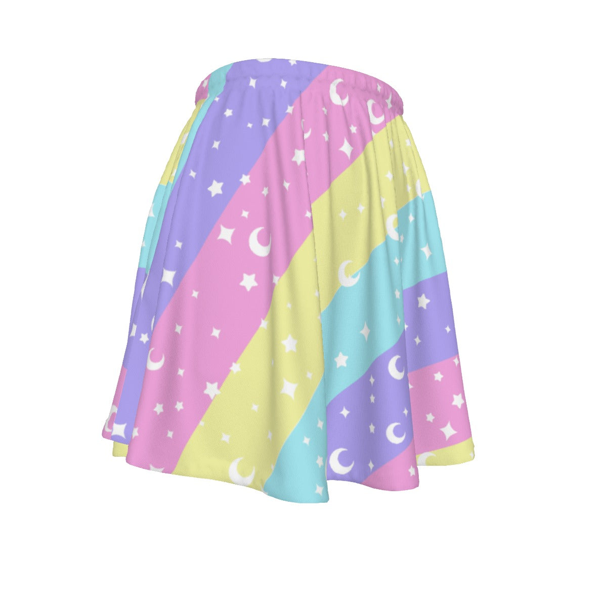 Cosmic Rainbow Skater Skirt With Pockets