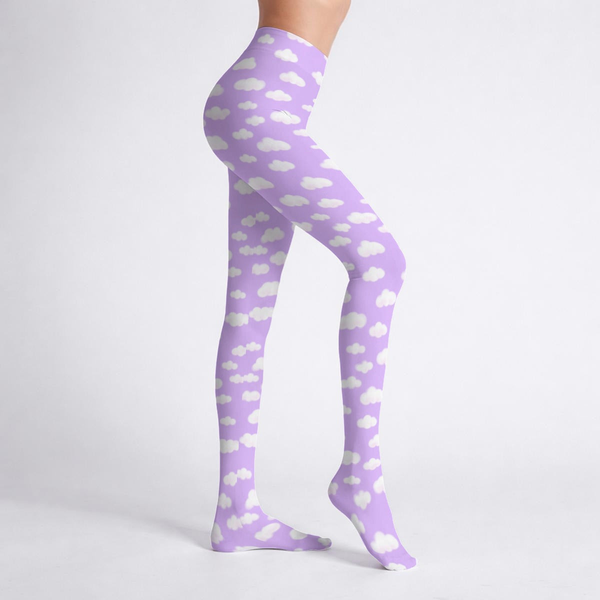 Dreamy Clouds Stretchy Tights (Lilac)