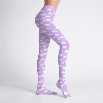 Dreamy Clouds Stretchy Tights (Lilac)