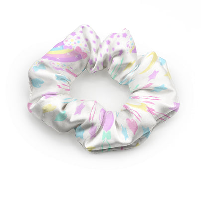 Pastel Party Satin Scrunchie (White)