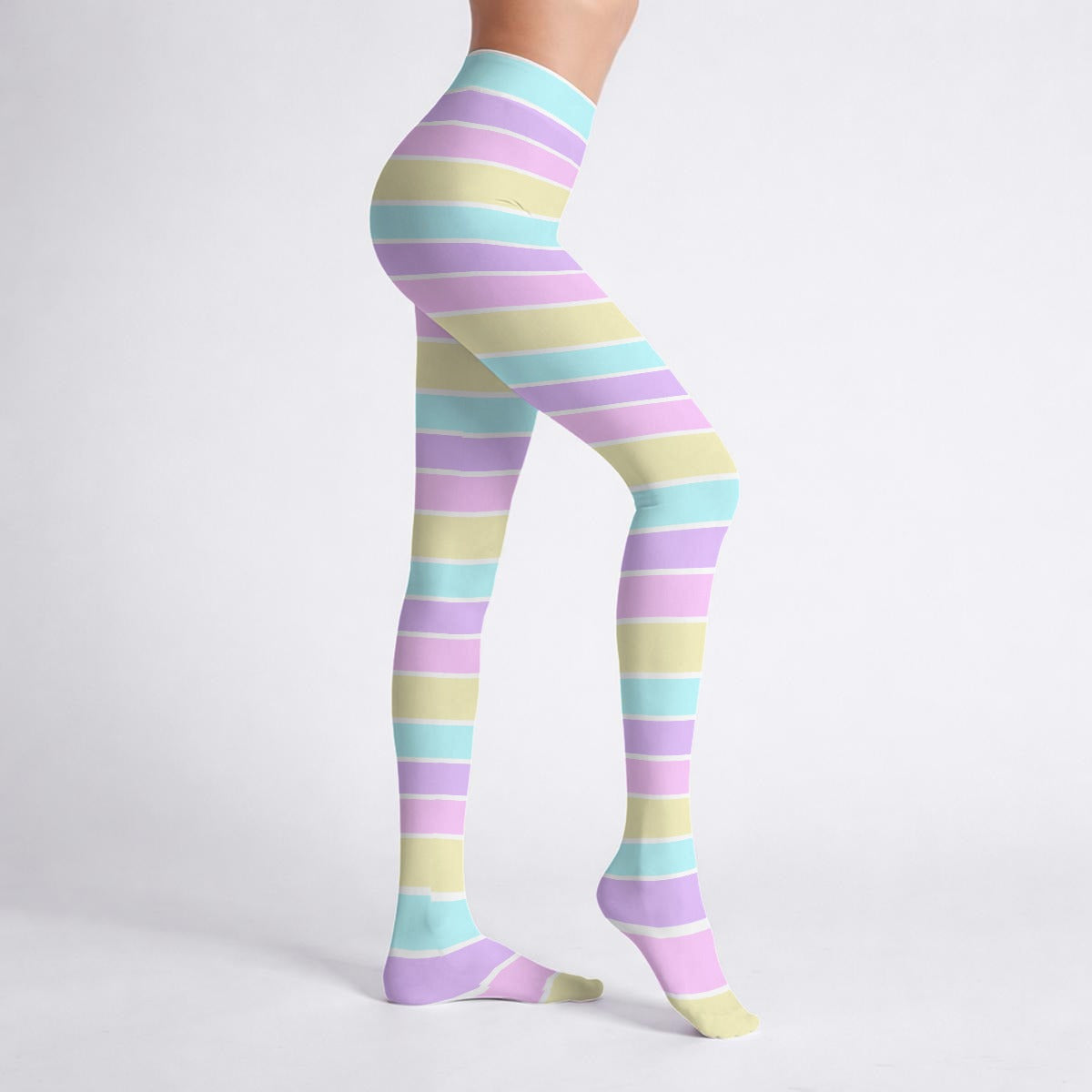 Pastel Stripes Stretchy Tights