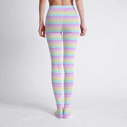 Pastel Stripes Stretchy Tights