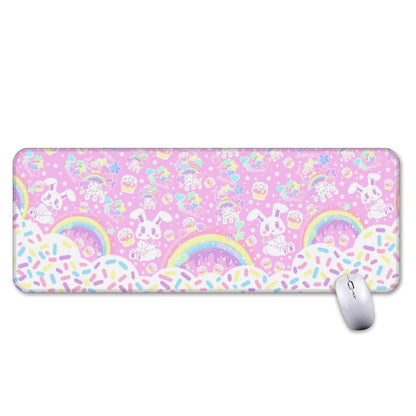 kawaii gamming mouse pad rainbows candy sweets cupcake bunny desk mat cute cutecore