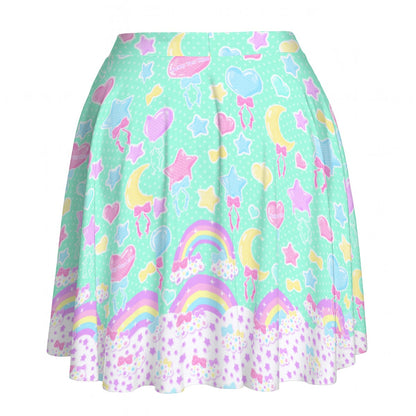 Pastel Party Mint Skater Skirt