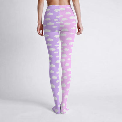 Dreamy Clouds Stretchy Tights (Taffy Pink x Lilac)