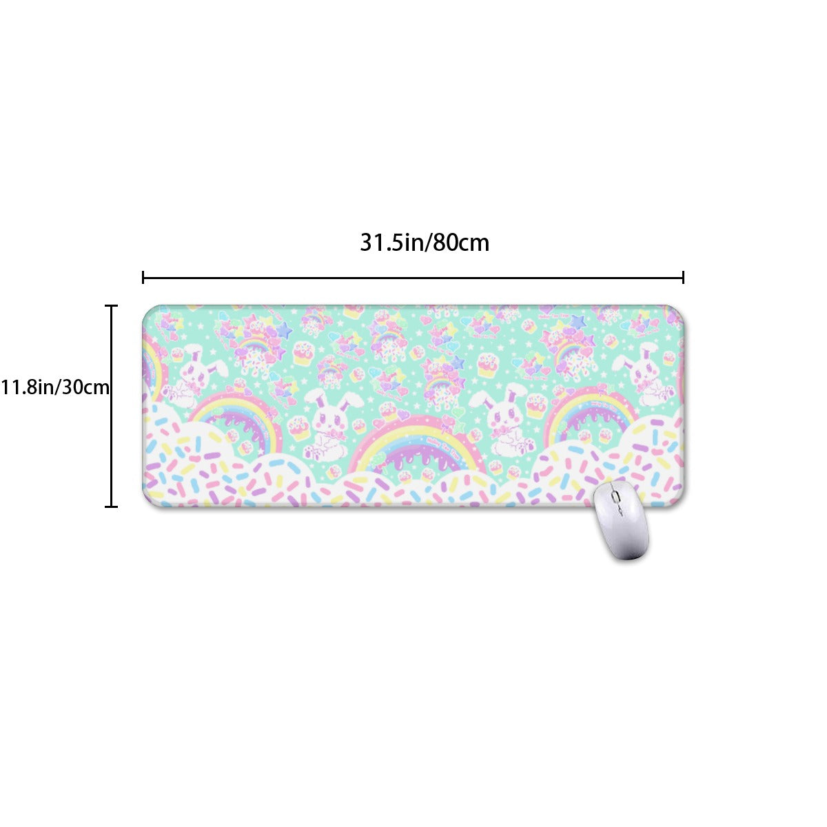 Rainbow Sweets Gaming Mouse Pad / Desk Mat (Mint)
