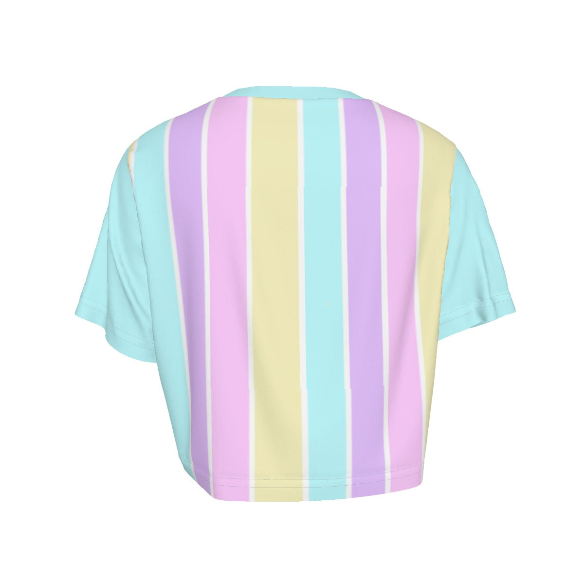 Pastel Stripes Blue Crop Top T-Shirt