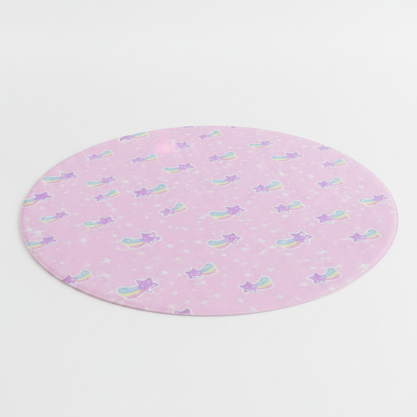Bubblegum Bunny Shooting Stars Round Mat