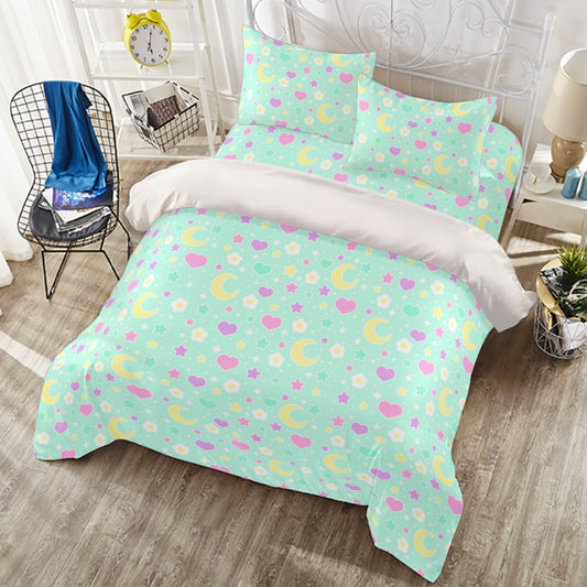 Magical Spring Four Piece Duvet Cover & Bedding Set (Mint)