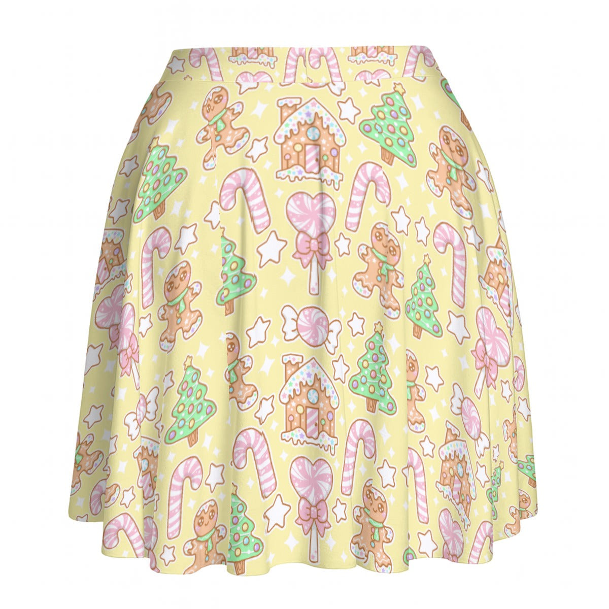 Kawaii Christmas Skater Skirt (Vanilla Cream)