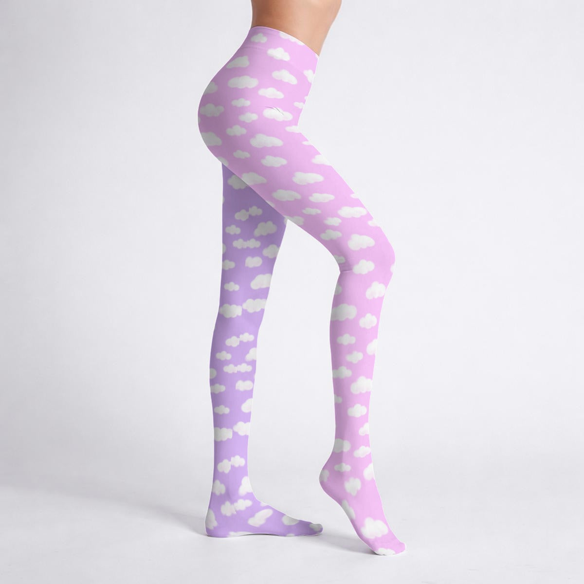 Dreamy Clouds Stretchy Tights (Taffy Pink x Lilac)