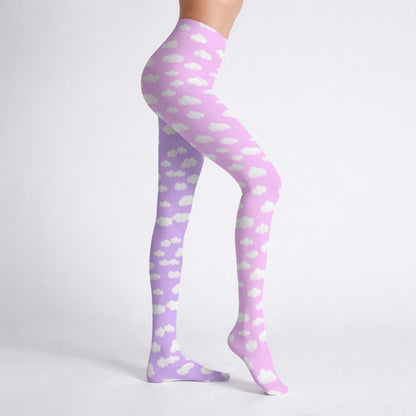 Dreamy Clouds Stretchy Tights (Taffy Pink x Lilac)