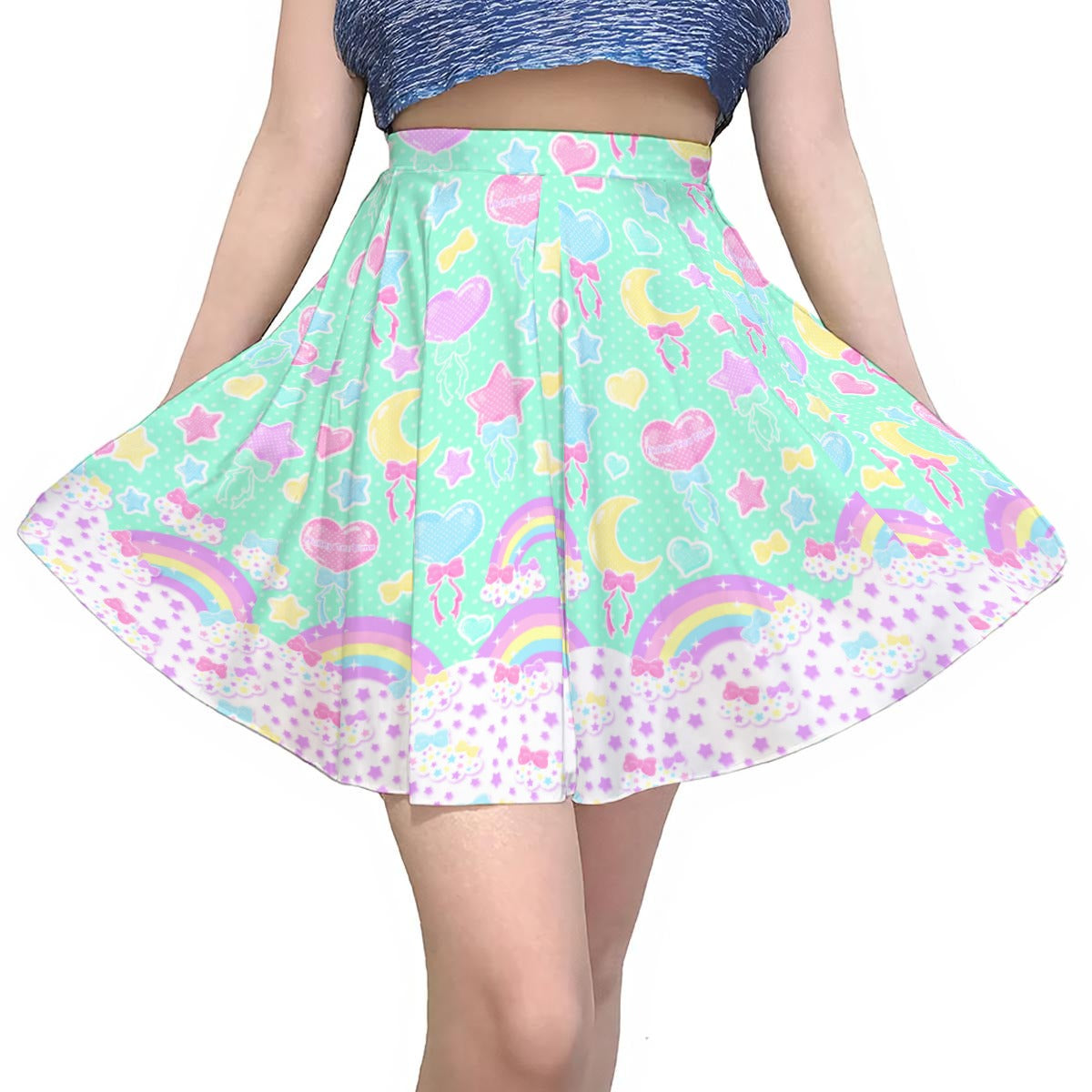 Pastel Party Mint Skater Skirt