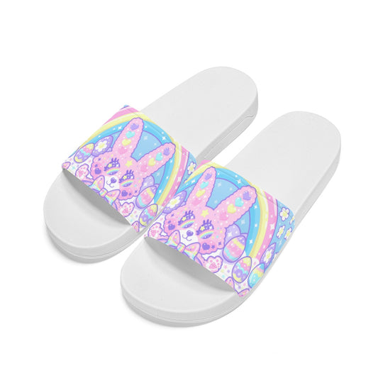 Magical Rainbow Easter Bunny Men's Slide Sandals (Anti-Slip)