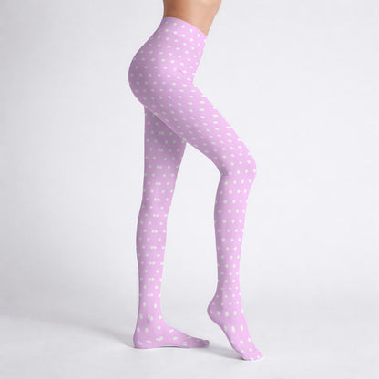 Cute Polka Dots Stretchy Tights (Pink)