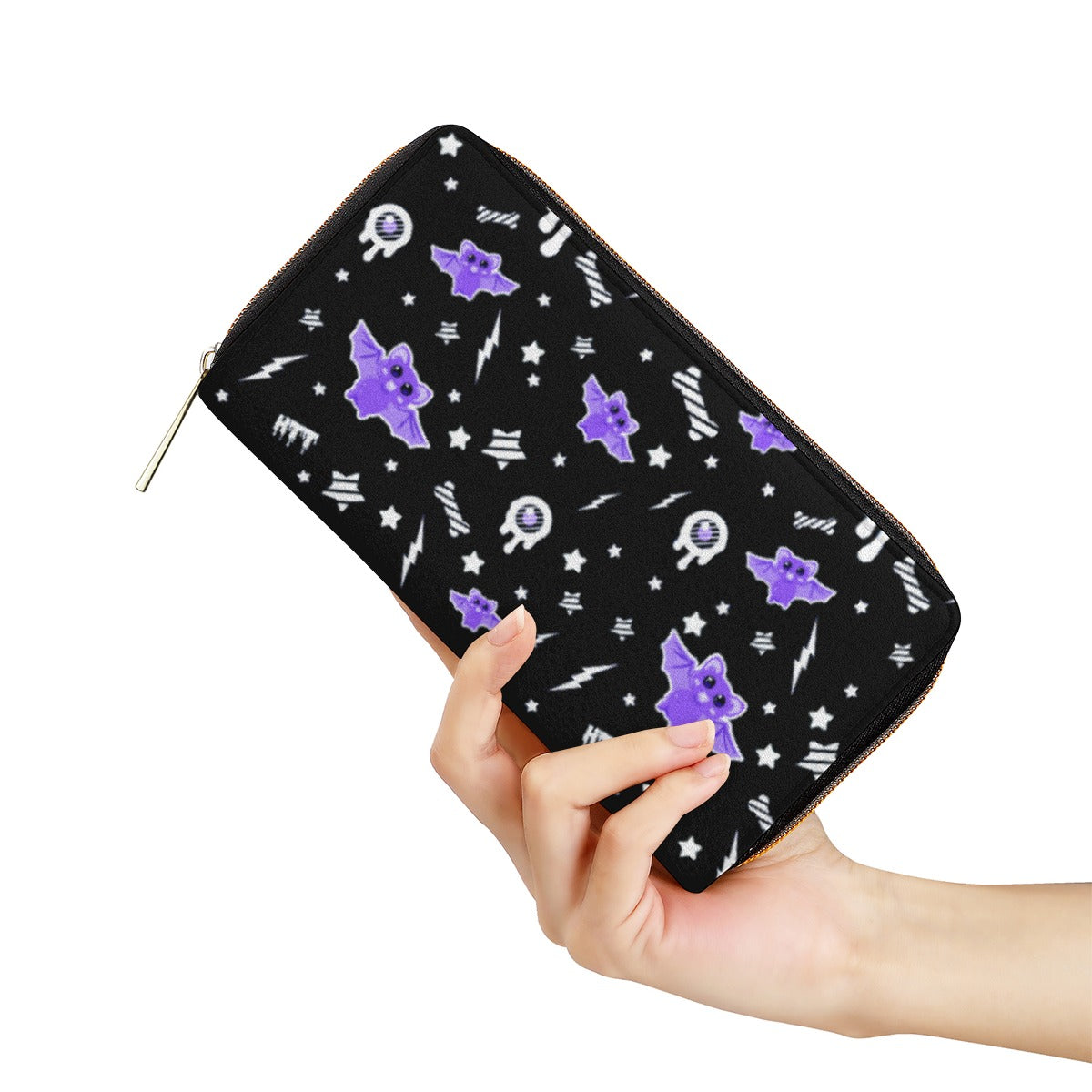 Milky Bat Night Zipper Wallet (Black)