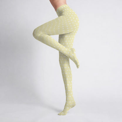 Cute Polka Dots Stretchy Tights (Yellow)
