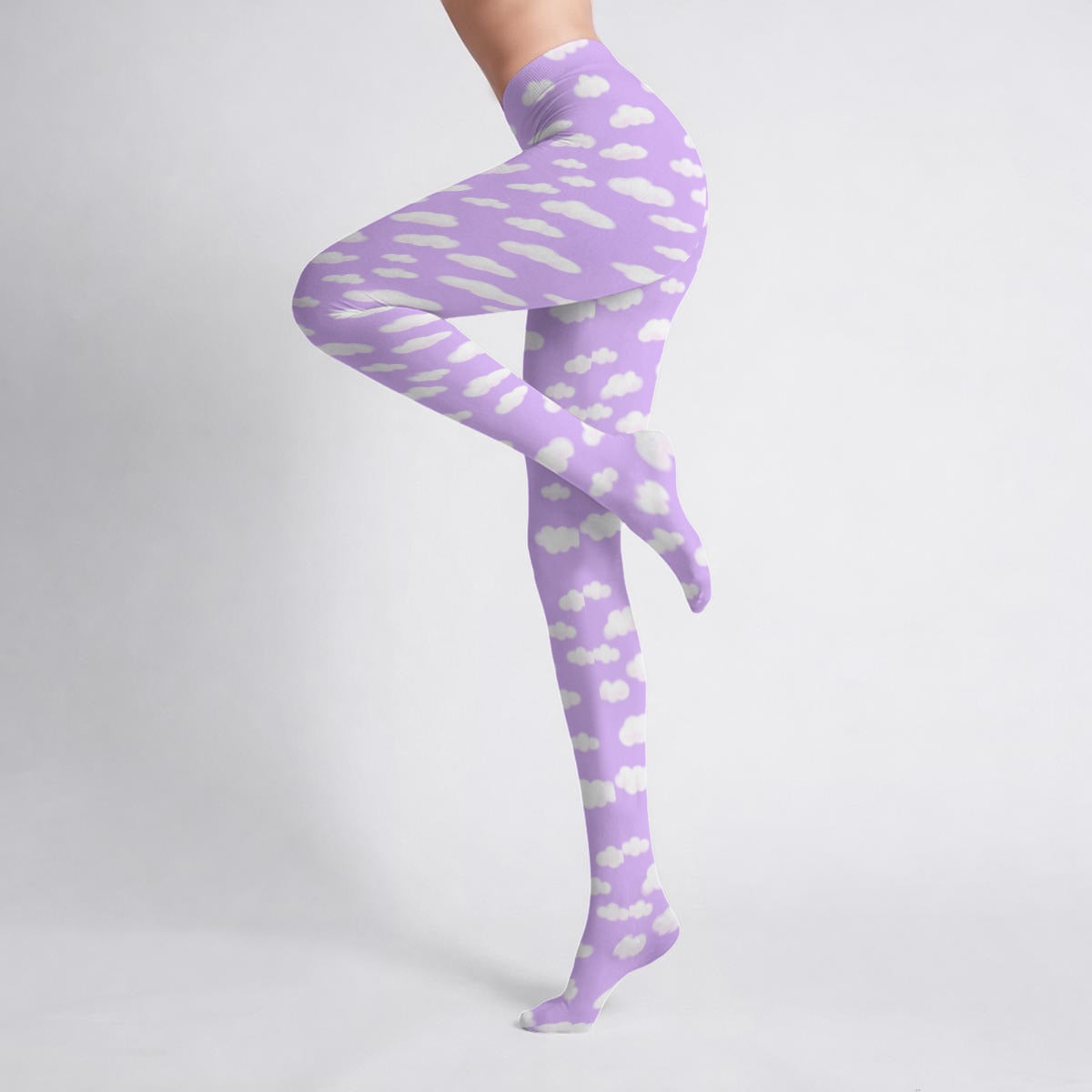 Dreamy Clouds Stretchy Tights (Lilac)