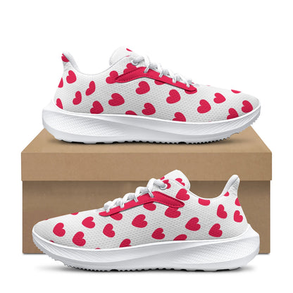 Sweet Love Hearts Women's Road Running Shoes (Red x White)