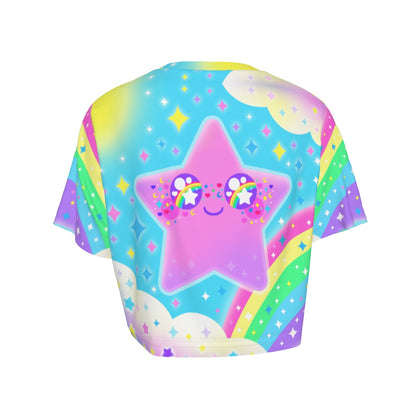 Rainbow Decora Star Crop Top T-Shirt