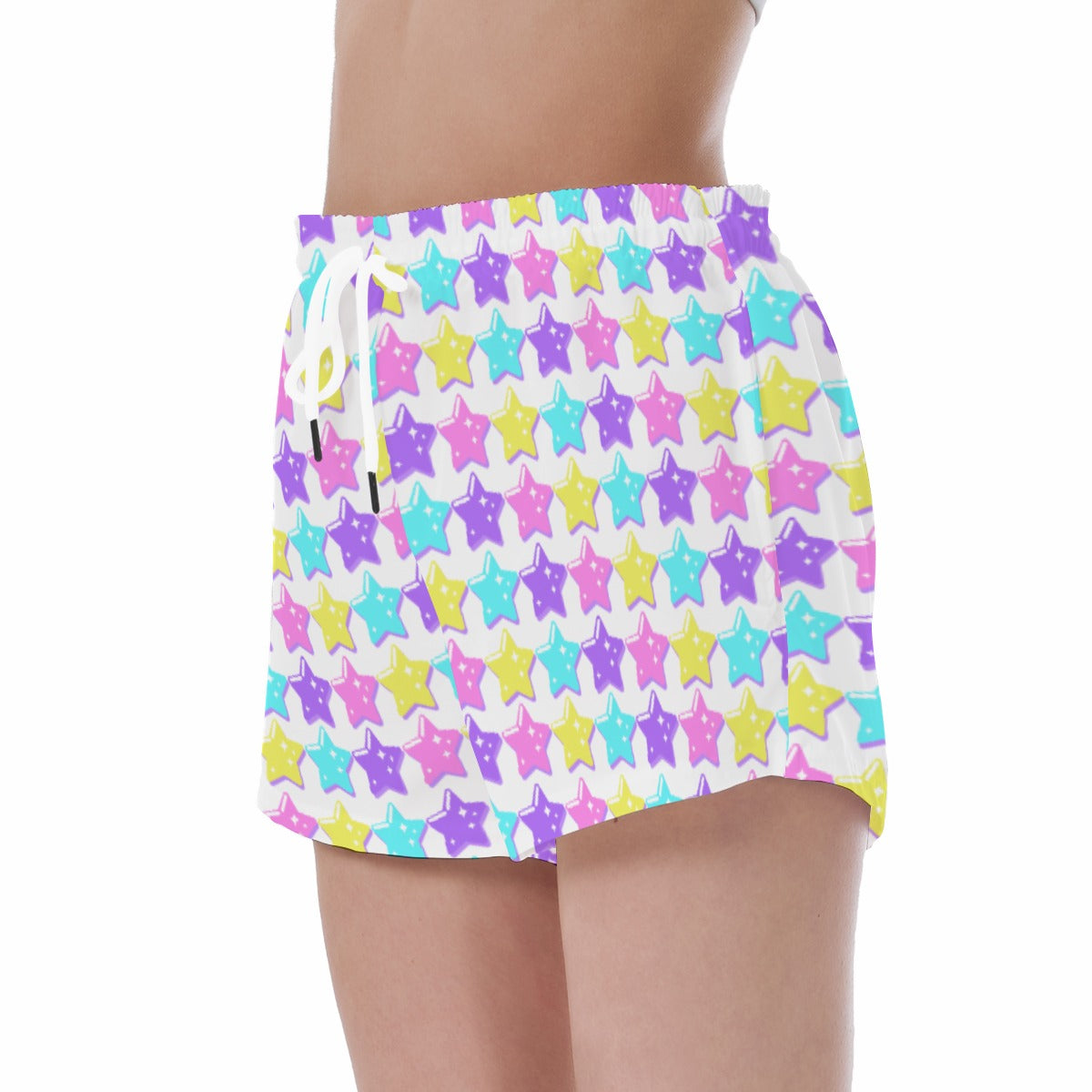 Electric Star Wave White Sport Shorts
