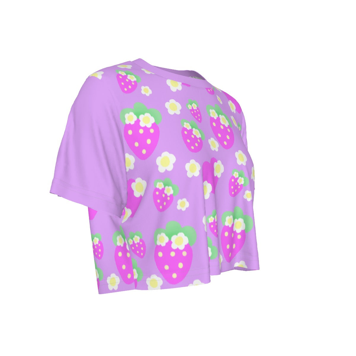 Strawberry Cutie Crop Top T-Shirt (Fruity Berry Purple)