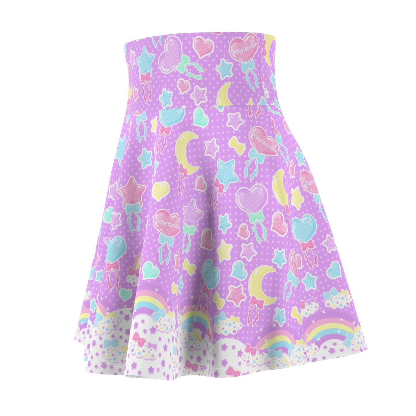 Pastel Party High Waist Skater Skirt (Lavender)