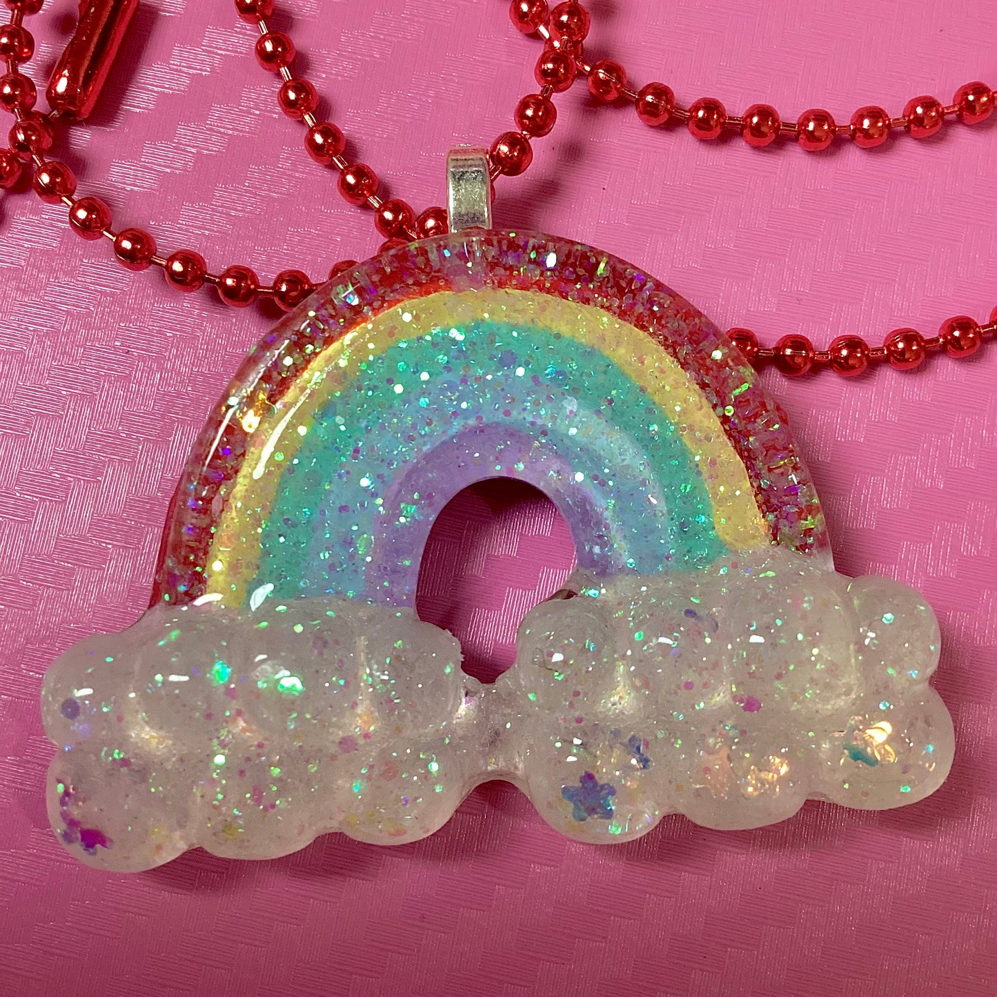 Rainbow Sparkle Necklace (Decora Kei)