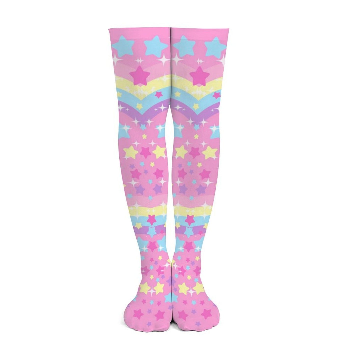 Bubbles Rainbow Land Over Knee Stocking Socks