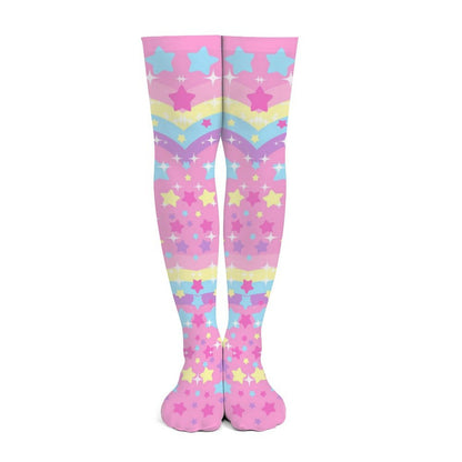 Bubbles Rainbow Land Over Knee Stocking Socks