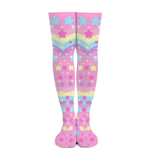 Bubbles Rainbow Land Over Knee Stocking Socks