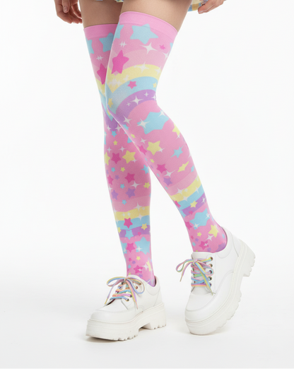 kawaii fashion decora kei over knee stocking socks pop kei pantyhose jfashion harajuku style