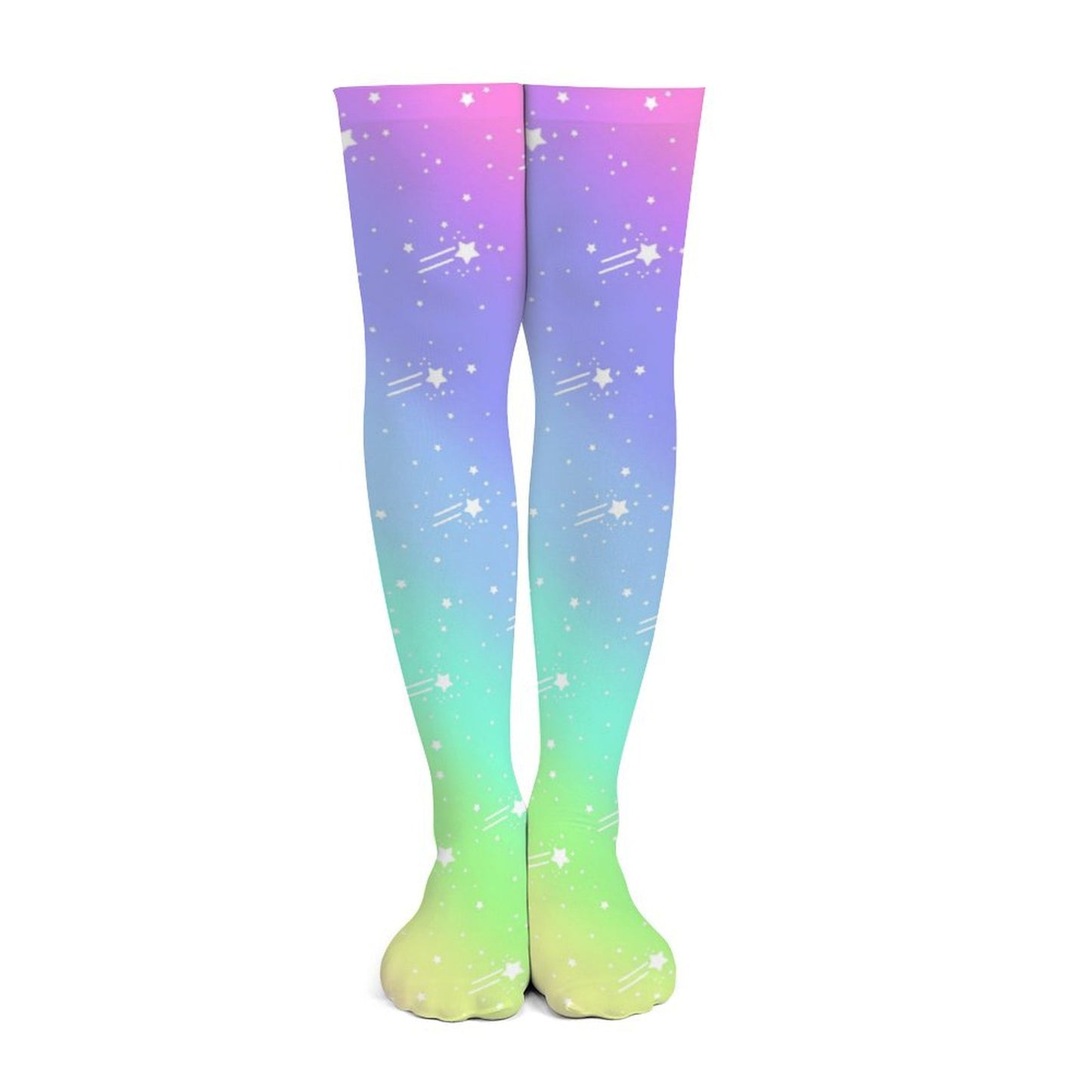 Wishful Rainbow Over Knee Stocking Socks