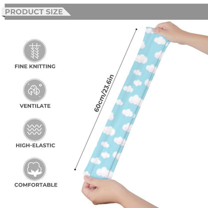 Dreamy Clouds Over Knee Stocking Socks (Sky Blue)