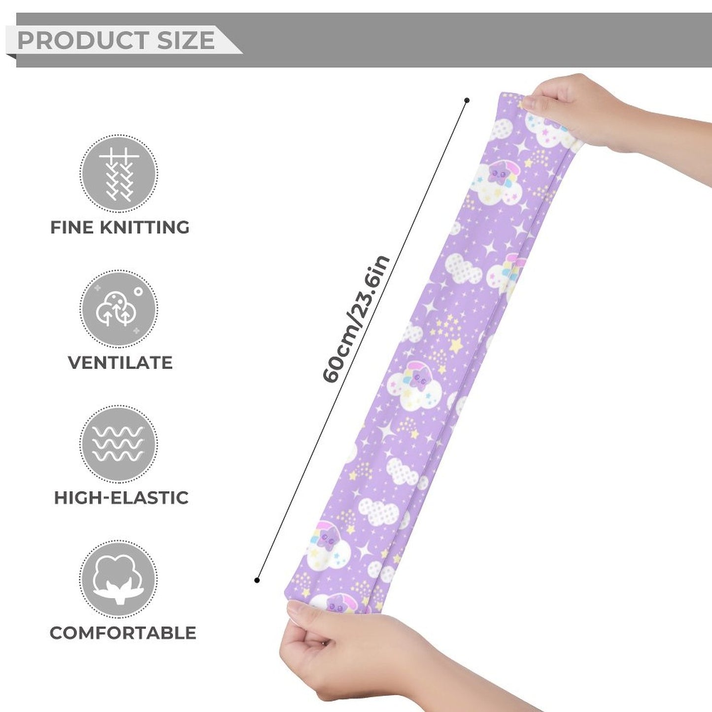 Shooting Star Clouds Over Knee Stocking Socks (Purple)