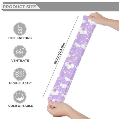 Shooting Star Clouds Over Knee Stocking Socks (Purple)