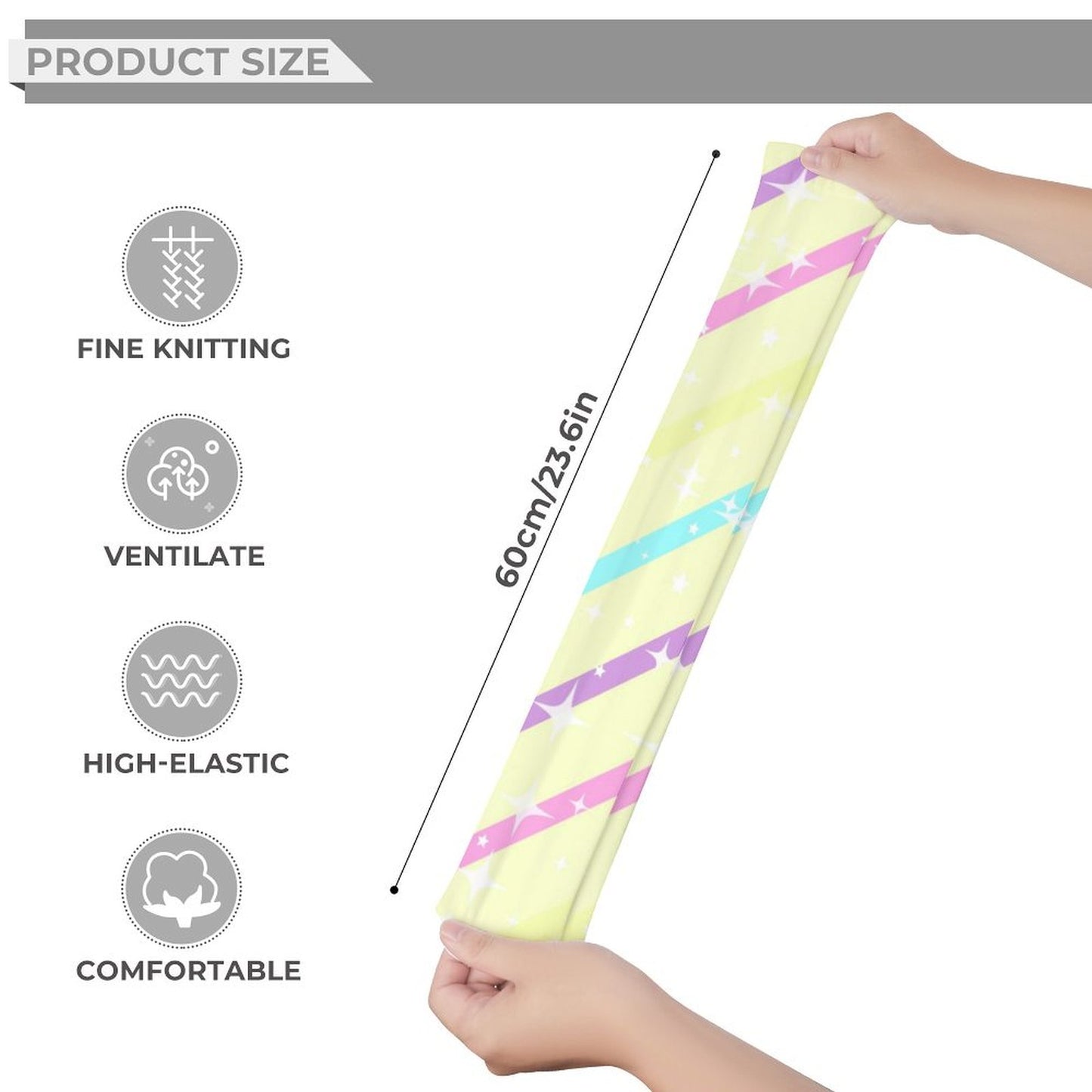 Sparkle Stars Over Knee Stocking Socks (Yellow)