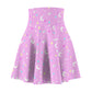 Starry Glitter Pink High Waist Skater Skirt