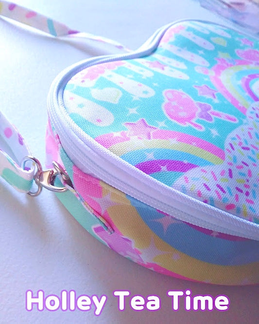 Rainbow Sweets Mint Heart Shaped Shoulder Bag [Made To Order]