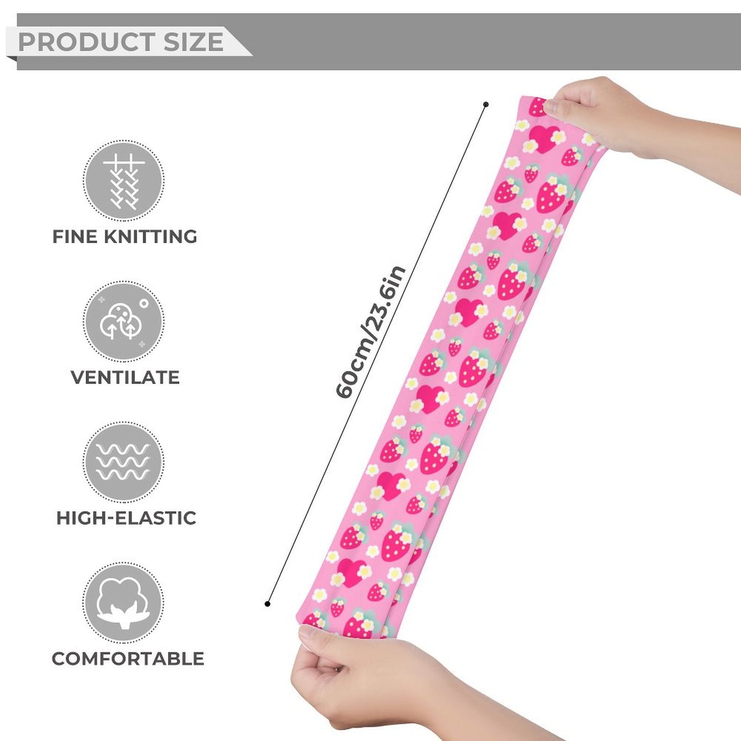 Strawberry Cutie Over Knee Stocking Socks (Soda Pop Fruity Berry Pink)